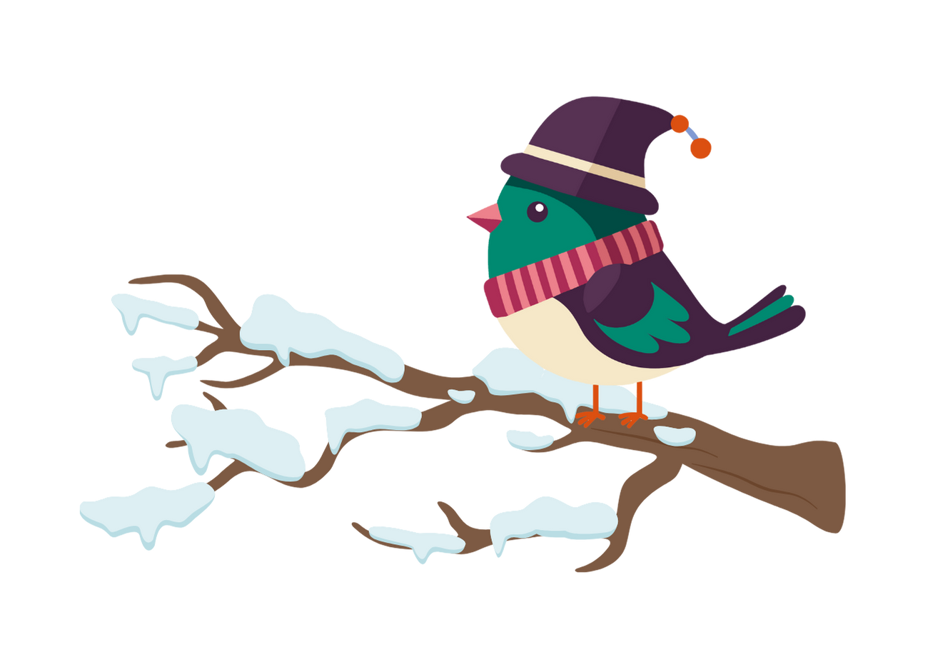 purple hat bird on branch